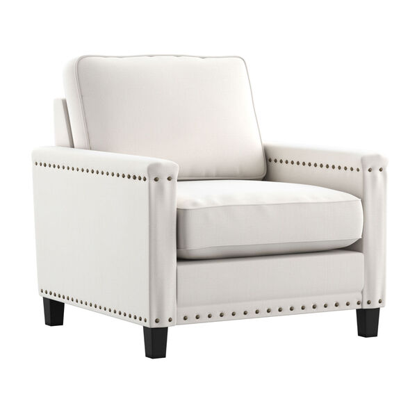 Whitney Ivory Arm Chair with Nailhead Trim, image 1